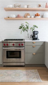 We gutted our 1930’s cottage kitchen and gave it a charming, modern update! It was all original and SO small when we bought this house. So we pushed out some walls and added a larger dining area. I enjoy this space ever single day and love the simple design. See more of this renovation and links to all of the products here: https://sugarandcharm.com/the-big-reveal-my-kitchen-and-dining-room-remodel #kitchendesign #kitchenremodel #kitchendecor #cottage | Sugar and Charm