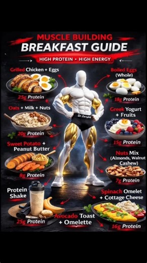 The Muscle Building Breakfast Guide​Power Up: High-Protein Breakfast Ideas#Fitness #Workout #Home