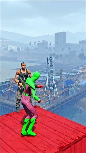 GTA 5 Epic Spiderman Ragdolls | Jumps / Fails ep.1214 #shorts
