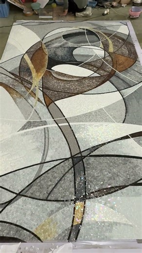 Abstract style glass mosaic wall artwork #mosaicartwork #mosaicmural #mosaicart #muralproject