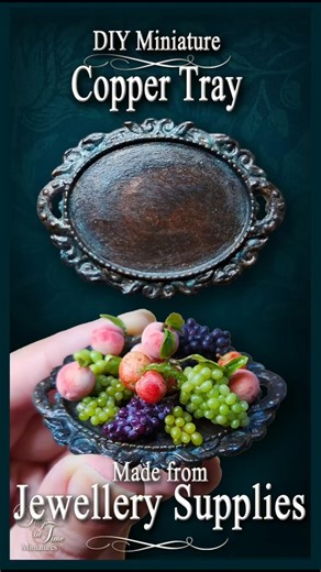 DIY Miniature Vintage Copper Tray | Easy Miniature Tutorial | 1:12 Scale