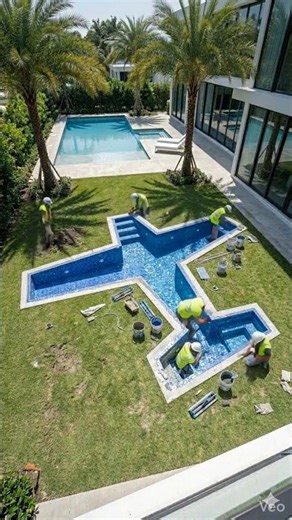 Airplane pool making video #shorts