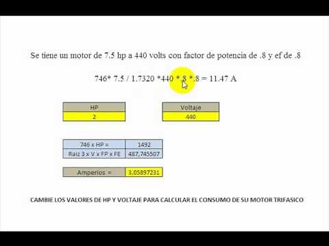 hp a amperes como calcularlo