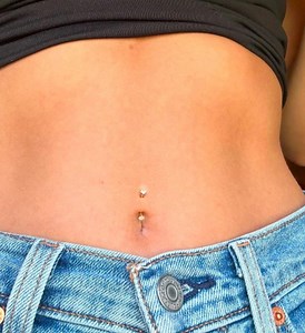 Dainty Cubic Zirconia Belly Ring: 14G Minimalist Navel Jewelry - Etsy