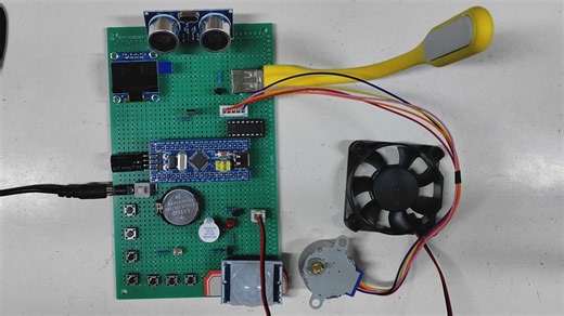 S-820智能书桌控制系统 时钟+温度+人体+光照+超声波+步进电机+USB灯+PWM
