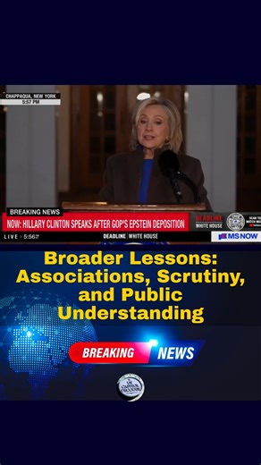 Broader Lessons: Associations, Scrutiny, and Public Understanding High-profile cases like Epstein’s underscore how social and philanthropic networks can intersect with serious crimes, prompting society-wide reflection on vetting connections. Congressional reviews, victim advocacy, and media coverage all play roles in seeking truth, yet they must adhere to legal standards without presumption of guilt. Clinton’s responses emphasize a lack of knowledge of wrongdoing, consistent with her testimony. 
