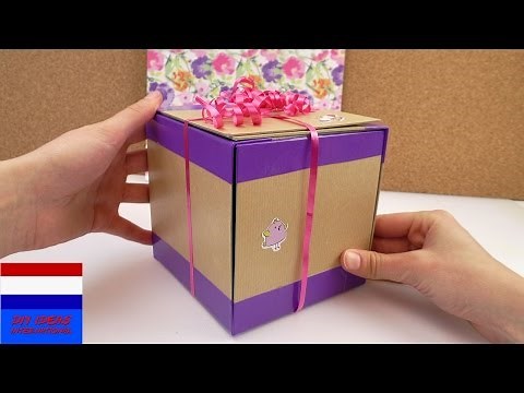 Zelf cadeaudoos maken | DIY verjaardagscadeau | mooi verpakken in dobbelsteendoos