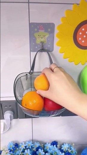 Punch Free Wall Mounted Food Storage Basket – Easy Install, No Drilling #nodrillstorage