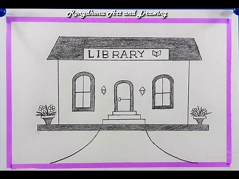How to Draw a Library House Scenery | My Book House Drawing | Pencil Drawing