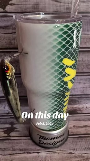 30oz style tumbler. The fishing lure can be added to just about any size. Some cups can have printed designs added then the lure. Theres a few lures to choose from as well. #fishingtips #fishingtiktoks #fishinglures #fishinglife #fishing