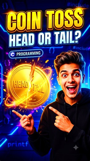 Coin Toss Game in C Language 🪙 | Heads or Tails Using rand() #shorts