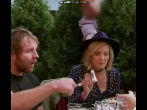 Guy steals Renee Youngs Hat and Ambrose chases him down!