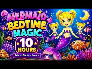 🧜 MERMAID BEDTIME MAGIC 💤 10 Hours Ocean Lullaby for Babies & Kids 🌙 Relaxing Sleep Music