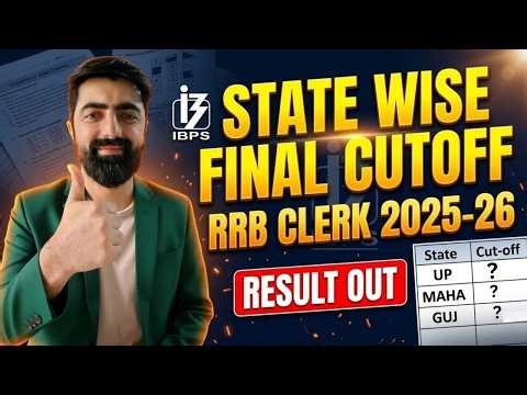 IBPS RRB CLERK 2025 State-Wise Cutoff (Official) !!!