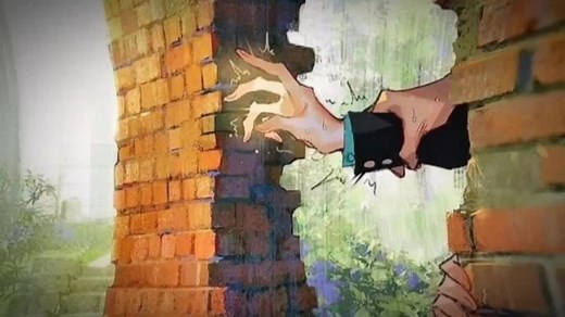 Sanji and Zoro Stuck in a Wall: Anime Comic Art