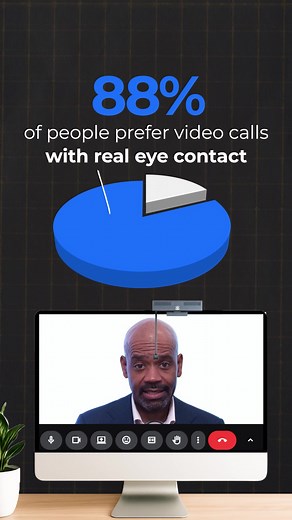 Say goodbye to awkward screen angles. Stay connected with your team and boost productivity in virtual meetings, thanks to our innovative webcam that aligns eye contact for a more personal touch 📹 #RemoteWorkEssentials | iContactCamera