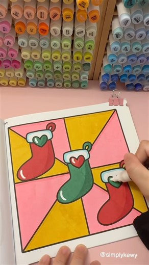 Stockings colouring | Simply Winter colouring book