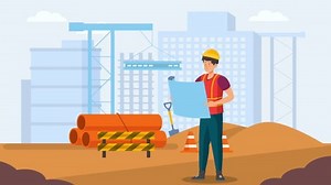 Engineers Working On Construction 2D Cartoon Animation