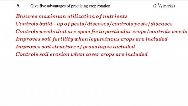 KCSE paper 1 revision #2012 questions and answers #agriculture #livestock production #crop productio