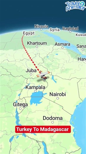 Turkey To Madagascar travel journey route #ytshorts #viralshort #reels