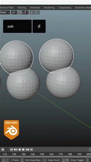 Blender Shift + D Duplicate Trick 🔥 #blender #shorts