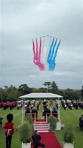 Iconic Red Arrows fly over Windsor Castle for Trump's state visit