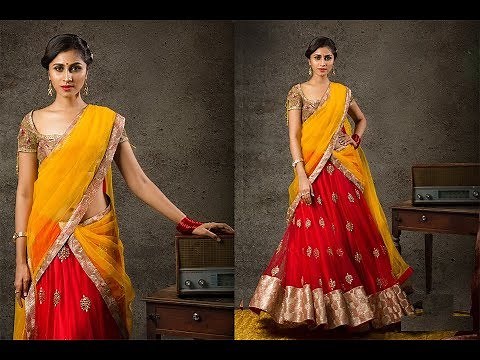 South Indian Traditional Half Saree designs || latest pavadai thavani new collections