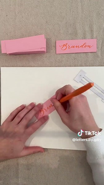 Pink & orange themed wedding 🩷🧡 #placecards #wedding #nzwedding #nzcalligrapher #nzbride