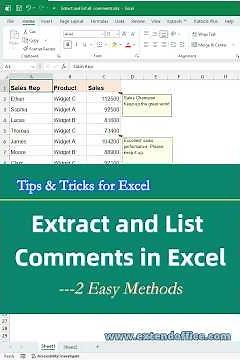 How to Extract Comments in Excel Quickly