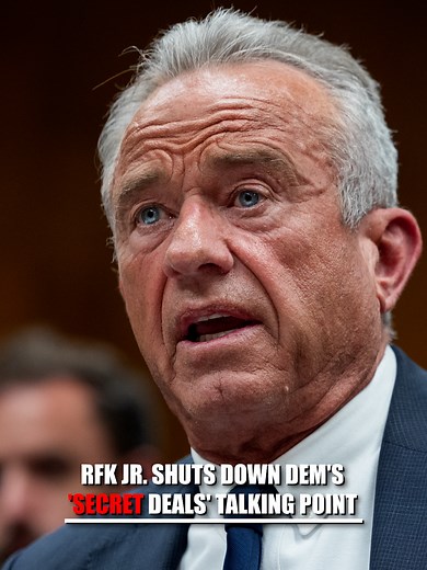 NEW: HHS Secretary RFK Jr. shuts down Democrat talking points about “SECRET DEALS” with big pharma companies as he says the administration is bringing DOWN prices for the American people. RFK Jr.: “We've dropped IVF by 83%, we've dropped GLPs by 89%, insulin, COPD drugs, asthma drugs… the American people now they're paying the lowest cost in the world rather than the highest. And you want to go back on that?” SEN. WYDEN: