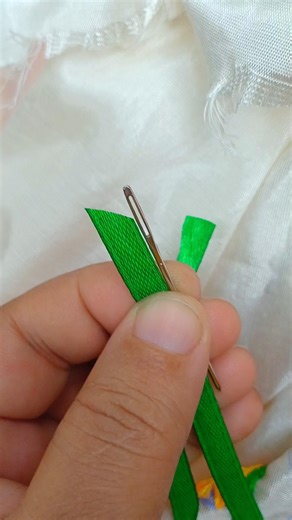 Preparation for ribbon embroidery #ribbon #embroidery #handbroidery #diy