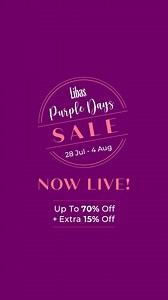 Libas Purple Days Sale is NOW LIVE! Enjoy up to 70% Extra 15% Off on our bestselling kurtas, suits, sarees, dresses, and more, exclusively on www.libas.in and the Libas App. Check out the stunning deals: ✅ 2 Suits for ₹2499 ✅ Buy 3 for ₹1499 ✅ Everyday Cotton Suits @ 65% OFF ✅ Plus Size Picks @ Up To 70% OFF ✅ Silk Suits @ 60% OFF ✅ Kurtas under ₹799 ✅ Suits under ₹1199 ✅ Bottoms under ₹699 Hurry before your favourites go out of stock! Secure Payment I Free Shipping I Pay on Delivery I Easy Retu