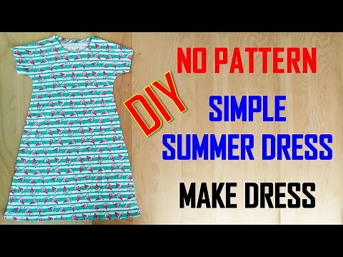 DIY, NO PATTERN, SEWING SIMPLE DRESS | HOW TO SEW EASY DRESS | 5 MINUTE CRAFTS DRESS