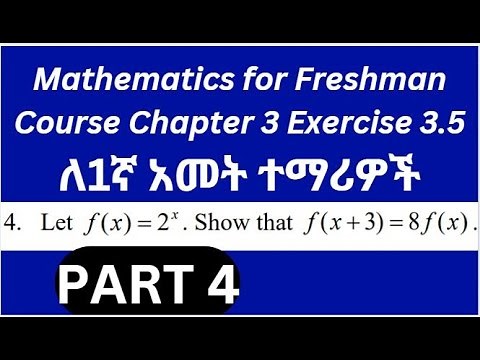 Mathematics for Freshman Course: Chapter 3, Exercise 3.5 Part 4