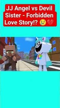 JJ Angel vs Devil Sister - Forbidden Love Story!? 😢💔 | Maizen Minecraft Animation #shorts