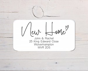 New Home Address Labels | Personalised New Address Stickers | Custom Rectangular Labels | 64x34mm - Etsy UK