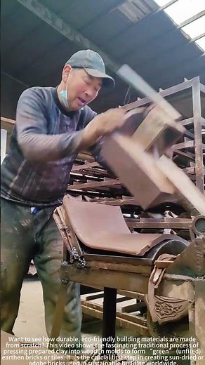 Making Earth Bricks By Hand: The Art of Pressing Clay into Molds)