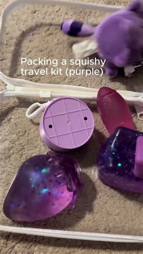 Packing a purple squishy travel case #squishy #needoh