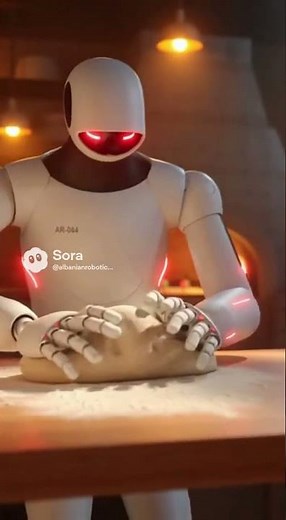 Humanoid Robot Making Pizza Dough — Ultra Realistic! by Albanian Robotics