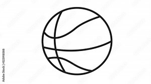 Graphic animation of hand drawn basketball. 4k element with alpha channel