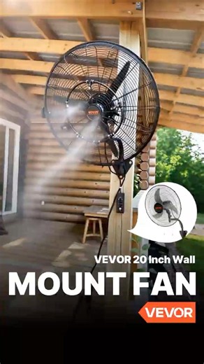 VEVOR 20 Inch Wall Mount Fan pushes 4,650 CFM—perfect for garages, greenhouses, and patios.