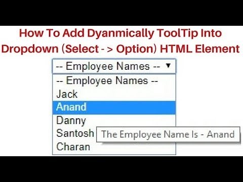 dropdown select option dynamically tooltip using jquery | php