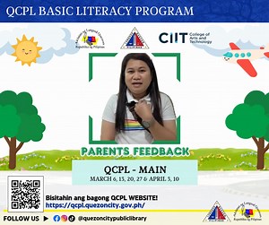 Highlights from our QCPL Basic Literacy Program The Buklat-Aklat: Reading Tutorial Project was conducted as part of the QCPL Basic Literacy Program, conducted through the CIIT NSTP Literacy Training Service at the Quezon City Public Library. Thanks to the dedicated efforts of CIIT NSTP students, weekly face-to-face sessions took place every Thursday, both in the morning and afternoon, providing guidance to young QCitizens in enhancing their reading and comprehension skills. Thank you to our part