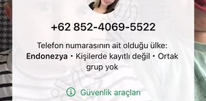WhatsApp  62 Numara Araması