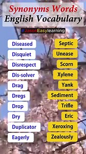 2K views | Synonyms words English Vocabulary English learning Jason Easylearning | Jason Easylearning | Facebook