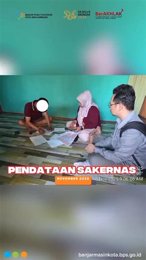 Badan Pusat Statistik Kota Banjarmasin on Instagram: "#sahabatdata..BPS Kota Banjarmasin sedang melaksanakan pendataan Survey Angkatan Kerja Nasional (Sakernas) November 2025. Pendataan ini dilakukan dengan metode CAPI (Computer Assisted Personal Interviewing). Dengan metode CAPI proses pendataan menjadi lebih cepat,akurat dan efisien serta terjamin kerahasiaan informasi yang diberikan oleh responden sesuai UUD No.16 Tahun 1997 tentang Statistik. #bpskotabanjarmasin #berakhlak #rakat #menujuWBK 