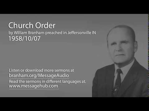 Church Order (William Branham 58/10/07)