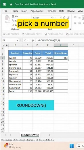 ROUNDDOWN in Excel – Round Values the Smart Way!