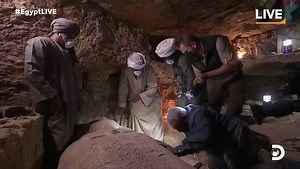An exquisitely-preserved 2,500-year-old mummy inside an ancient Egyptian sarcophagus was discovered tonight on #EgyptLIVE. #ExpeditionUnknown | Expedition Unknown