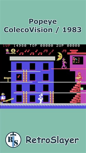 36K views · 816 reactions | Catch the falling musical notes in Popeye Stage 2 on ColecoVision. Stay nimble and avoid Bluto while proving your love for Olive. #Popeye #RetroGaming #ColecoVision | Retro Slayer | Facebook